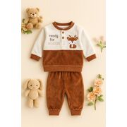 Costumas din catifea bebelusi ready for winter – set calduros 2 piese trmb015