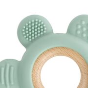 Jucarie dentitie bebelusi, Jane, Din silicon si lemn, Fara BPA, Pale BYN8420421091395