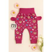 Pantaloni bebe roz cu ursuleti si inimioare - mother & cojok trmb2070-1