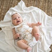 Paturica nou nascut skiddou, 100% vascoza de bambus, crem, 80x100cm sk_2090261