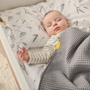 Paturica si prosop 2 in 1 nou nascut skiddou teppi, 100% bumbac, gri inchis, 75x100cm sk_2090101