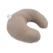 Perna pentru alaptat, Qmini, Din tricot termo-terry din bambus, Cu husa detasabila, Cu fermoar securizat, Circumferinta 155 cm, Din material certificat Oeko Tex Standard 100, Mocha BYN6426972030014