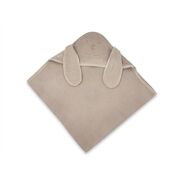 Prosop cu gluga, Qmini, Mare, Cu broderie si urechi, Dimensiune 100x100 cm, Din tricot termo-terry din bambus, Materiale certificate Oeko Tex Standard 100, Eared Bear Mocha BYN6426972030151