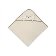 Prosop cu gluga, Qmini, Mare, Cu broderie si urechi, Dimensiune 100x100 cm, Din tricot termo-terry din bambus, Materiale certificate Oeko Tex Standard 100, Rabbit Beige BYN6426972030182