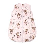 Sac de dormit, MimiNu, Pentru bebelusi, De iarna, Din bumbac certificat Oeko Tex Standard 100, Cu fermoar, 70 cm, 0 - 6 luni, 2.5 Tog, Little Ballerina Pink BYN6426972030304