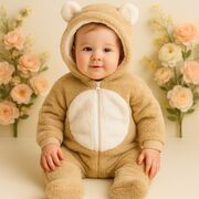 Salopeta pufoasa tip ursulet cu gluga - salopeta iarna calduroasa trmb9064