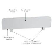 Set 2 Paravane Detasabile Protectie Pat Copii - Alb 70 X 18 Cm - Cleme 20 Mm - Pc-p-2-par-18-20