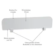 Set 2 Paravane Detasabile Protectie Pat Copii - Alb 70 X 18 Cm - Cleme 20 Mm - Pc-p-2-par-18-20