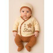 Set 3 piese nou-nascut zem baby din bumbac 100% 0-3 luni bbl54