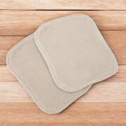 Set de 2 lavete, Qmini, Din bambus si muselina, Pentru ingrijirea corpului bebelusului, Materiale certificate Oeko Tex Standard 100, Mocha Cream si Warm Beige BYN6426972029940