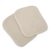 Set de 2 lavete, Qmini, Din bambus si muselina, Pentru ingrijirea corpului bebelusului, Materiale certificate Oeko Tex Standard 100, Mocha Cream si Warm Beige BYN6426972029940
