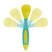 Set lingurita si furculita flexibile baboo - galben verde, 6 luni+ ba10-045