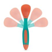 Set lingurita si furculita flexibile baboo - portocaliu verde, 6 luni+ ba10-036