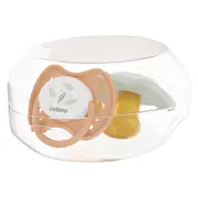 Suzeta ortodontica din latex calmy baboo - culoarea piersica, 2 bucati, 0 luni+ ba5-049