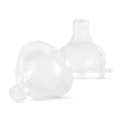 Tetina din silicon premium cu tehnologie anticolici cu 3 valve baboo-gat larg, debit rapid, 2 bucati, 6 luni+ ba4-011