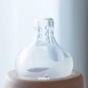 Tetina din silicon premium cu tehnologie anticolici cu 3 valve baboo-gat larg, lichid gros, 2 bucati, 6 luni+ ba4-012