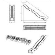 Tobogan pentru uz public optima, galben, 3 m lungime, pentru platforma de 1.5 m inaltime, kbt - okekbt445.015.003.001