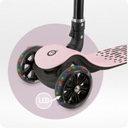 Trotineta pliabila cu roti LED pentru copii, 3 Ani+, MoMi San - Roz KRTHULA00014
