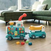 Antemergator 5 in 1 Magic Train, Free2Move, Cu diverse activitati de joaca, Panou Educational, Efecte sonore si luminoase, Green BYN86434