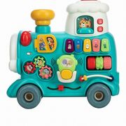 Antemergator 5 in 1 Magic Train, Free2Move, Cu diverse activitati de joaca, Panou Educational, Efecte sonore si luminoase, Green BYN86434