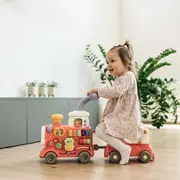 Antemergator 5 in 1 Magic Train, Free2Move, Cu diverse activitati de joaca, Panou Educational, Efecte sonore si luminoase, Pink BYN86441