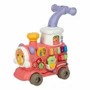 Antemergator 5 in 1 Magic Train, Free2Move, Cu diverse activitati de joaca, Panou Educational, Efecte sonore si luminoase, Pink BYN86441