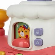 Antemergator 5 in 1 Magic Train, Free2Move, Cu diverse activitati de joaca, Panou Educational, Efecte sonore si luminoase, Pink BYN86441