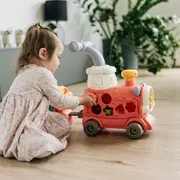 Antemergator 5 in 1 Magic Train, Free2Move, Cu diverse activitati de joaca, Panou Educational, Efecte sonore si luminoase, Pink BYN86441