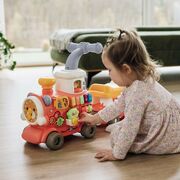 Antemergator 5 in 1 Magic Train, Free2Move, Cu diverse activitati de joaca, Panou Educational, Efecte sonore si luminoase, Pink BYN86441