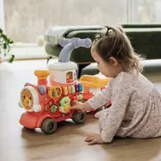 Antemergator 5 in 1 Magic Train, Free2Move, Cu diverse activitati de joaca, Panou Educational, Efecte sonore si luminoase, Pink BYN86441