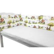 Aparatoare pentru patut, Qmini, Din bumbac certificat Oeko Tex Standard 100, 180x30 cm, Cu panglici, Fox on bikes Natural BYN6426972030502