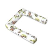 Aparatoare pentru patut, Qmini, Tip rulou, Cu husa detasabila, Lungime 180 cm, Din bumbac certificat Oeko Tex Standard 100, Fox on bikes Natural BYN6426972030571