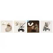 Carucior 2 in 1, Lionelo, Meril, Cu landou si scaun cu dimensiune XL, Reversibil, Cu sistem de ventilatie 3D, Cu accesorii, Pana la 22 kg, De la nastere, Conform cu EN1888-1 EN1888-2, EN1466, Bej BYNLO-MERIL_2IN1_BEIGE_SAND