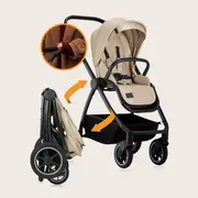 Carucior 2 in 1, Lionelo, Meril, Cu landou si scaun cu dimensiune XL, Reversibil, Cu sistem de ventilatie 3D, Cu accesorii, Pana la 22 kg, De la nastere, Conform cu EN1888-1 EN1888-2, EN1466, Bej BYNLO-MERIL_2IN1_BEIGE_SAND