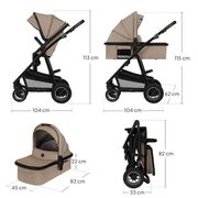 Carucior 3 in 1, Lionelo, Amber, Landou intarit, Scoica auto testata ADAC, Reversibil, Cu accesorii, Geanta parinti, Pana la 22 kg, Bej BYNLO-AMBER_3IN1_BEIGE_SAND