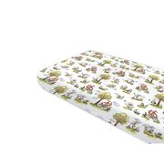 Cearceaf cu elastic, Qmini, Pentru pat 160x80 cm, Din bumbac certificat Oeko Tex Standard 100, Fox on bikes Natural BYN6426972030540