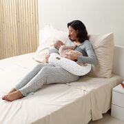 Perna pentru alaptare, Jane, Ergonomica, Cu husa detasabila si lavabila si pernuta suplimentara, Umpluta cu bilute din poliester, Botanic BYN8420421089385