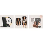 Scaun auto i-Size, Lionelo, Billy , 76 - 150 cm, 1/2/3, Isofix + top tether, Tetiera reglabila in 10 pozitii, Insertie ergonomica, Tapiterie lavabila, Testat la impact, Baza lata, Conform cu R129, Bej BYNLO-BILLY_I-SIZE_BEIGE_LATTE