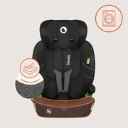 Scaun auto i-Size, Lionelo, Billy , 76 - 150 cm, 1/2/3, Isofix + top tether, Tetiera reglabila in 10 pozitii, Insertie ergonomica, Tapiterie lavabila, Testat la impact, Baza lata, Conform cu R129, Negru BYNLO-BILLY_I-SIZE_BLACK_CARBON
