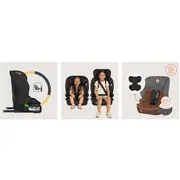 Scaun auto i-Size, Lionelo, Billy , 76 - 150 cm, 1/2/3, Isofix + top tether, Tetiera reglabila in 10 pozitii, Insertie ergonomica, Tapiterie lavabila, Testat la impact, Baza lata, Conform cu R129, Negru BYNLO-BILLY_I-SIZE_BLACK_CARBON