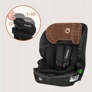 Scaun auto i-Size, Lionelo, Billy , 76 - 150 cm, 1/2/3, Isofix + top tether, Tetiera reglabila in 10 pozitii, Insertie ergonomica, Tapiterie lavabila, Testat la impact, Baza lata, Conform cu R129, Negru BYNLO-BILLY_I-SIZE_BLACK_CARBON