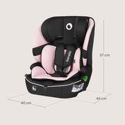 Scaun auto i-Size, Lionelo, Billy , 76 - 150 cm, 1/2/3, Isofix + top tether, Tetiera reglabila in 10 pozitii, Insertie ergonomica, Tapiterie lavabila, Testat la impact, Baza lata, Conform cu R129, Roz BYNLO-BILLY_I-SIZE_PINK_BABY