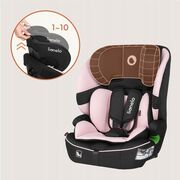 Scaun auto i-Size, Lionelo, Billy , 76 - 150 cm, 1/2/3, Isofix + top tether, Tetiera reglabila in 10 pozitii, Insertie ergonomica, Tapiterie lavabila, Testat la impact, Baza lata, Conform cu R129, Roz BYNLO-BILLY_I-SIZE_PINK_BABY