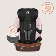 Scaun auto i-Size, Lionelo, Billy , 76 - 150 cm, 1/2/3, Isofix + top tether, Tetiera reglabila in 10 pozitii, Insertie ergonomica, Tapiterie lavabila, Testat la impact, Baza lata, Conform cu R129, Roz BYNLO-BILLY_I-SIZE_PINK_BABY