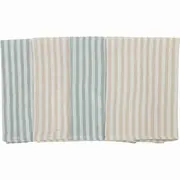 Set 4 lavete, Bubaba, Din muselina, Dimensiune 40x40 cm, Pentru spalarea si ingrijirea fetei si a corpului bebelusului dupa masa sau baita, Green Stripes BYN87769