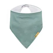 Set bavete bandana, Petite&Mars, Luke, 2 bucati, Bumbac 100% natural, Reglabila cu capse, 3 luni+, Protectie hainute, Bej/Verde BYN412817