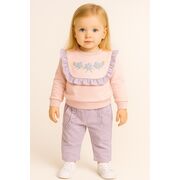 Set bluzita si pantaloni cocuk pentru fetite, 100% bumbac bbl61