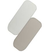 Set cearceafuri cu elastic, Lionelo, 70x28 cm, Pentru landouri si patutul co-sleeper Malin, Pentru saltele de max. 10 cm inaltime, Din bambus, Usor de spalat, 30 grade, Fara calcare, Ecologic, Alb/Bej BYNLO-BAMBOO_SHEET_OFF_WHITE_BEIGE_70x28