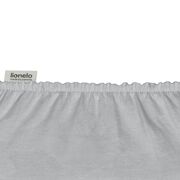 Set cearceafuri cu elastic, Lionelo, Pentru patuturi 120 x 60 cm, Pentru saltele de max. 10 cm inaltime, Din bambus, Usor de spalat, 30 grade, Fara calcare, Ecologic, Alb/Gri BYNLO-BAMBOO_SHEET_OFF_WHITE_GREY_118x60