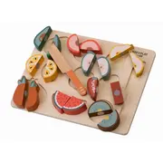 Set fructe feliate, Free2Play, Cu inchidere velcro, Din lemn, 20 piese, Multicolor BYN85130